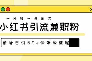 （10587期）爆粉秘籍！30s一个作品，小红书图文引流高质量兼职粉，单号日引50+