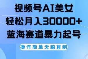 （12125期）视频号AI美女跳舞，轻松月入30000+，蓝海赛道，流量池巨大，起号猛，无…