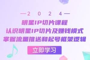 （13072期）明星IP切片课程：认识明星IP切片及赚钱模式，掌握流量推送和起号框架逻辑