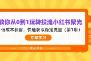 （14260期）教你从0到1玩转投流小红书聚光，低成本获客，快速获取稳定流量（第1期）