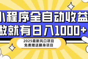 （14205期）25年最新风口，小程序自动推广，，稳定日入1000+，小白轻松上手