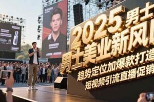（15190期）2025男士美业新风口，趋势定位加爆款打造，短视频引流直播促销