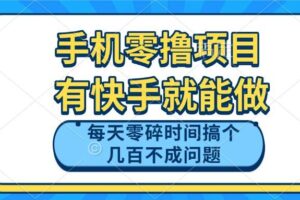 （14687期）手机零撸项目，有快手就可以做，每天零碎时间搞个几百块不成问题