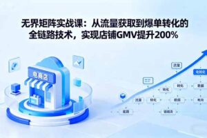 （16104期）无界矩阵实战课：从流量获取到爆单转化的全链路技术，实现店铺GMV提升200%
