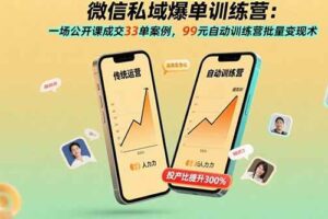 （15843期）微信私域爆单训练营：一场公开课成交33单案例，99元自动训练营批量变现术