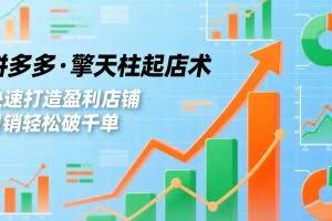 （17149期）拼多多·擎天柱起店术，爆流布局、利润起飞、不断流，快速打造盈利店铺，日销轻松破千单