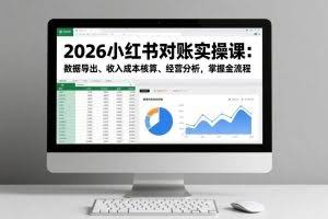 （17071期）2026小红书对账实操课：数据导出、收入成本核算、经营分析，掌握全流程