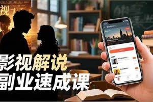 （16740期）Tk影视解说副业速成课，软件安装、全流程实操、爆款预设，新手两周变现