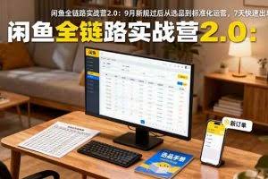 （16263期）闲鱼全链路实战营2.0：9月新规过后从选品到标准化运营，7天快速出单