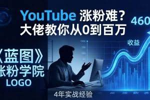 （17836期）YouTube 涨粉难？《蓝图涨粉学院》：4 年赚 460 万的大佬教策略，从0到百万有路径！