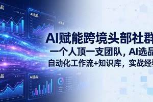 （17750期）AI赋能跨境头部社群：一个人顶一支团队，AI选品+自动化工作流+知识库，实战经验-更新3月