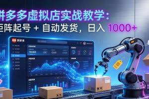 （17628期）拼多多虚拟店实战教学：矩阵起号 + 自动发货，日入 1000+