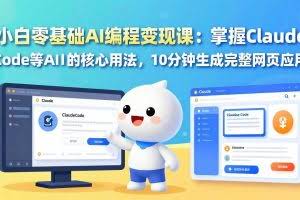 （17562期）小白零基础AI编程变现课：掌握Claude Code等AI工具的核心用法，10分钟生成完整网页应用