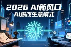 （17478期）2026年AI创富新风口，用人工智能爆改你的生意模式，从短视频到直播全面降本增效抢占先机