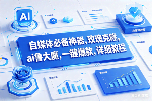 （17964期）玫瑰克隆工具，鲁大魔ai软件，自媒体的神器，一键爆款，50多个功能的详细教程。